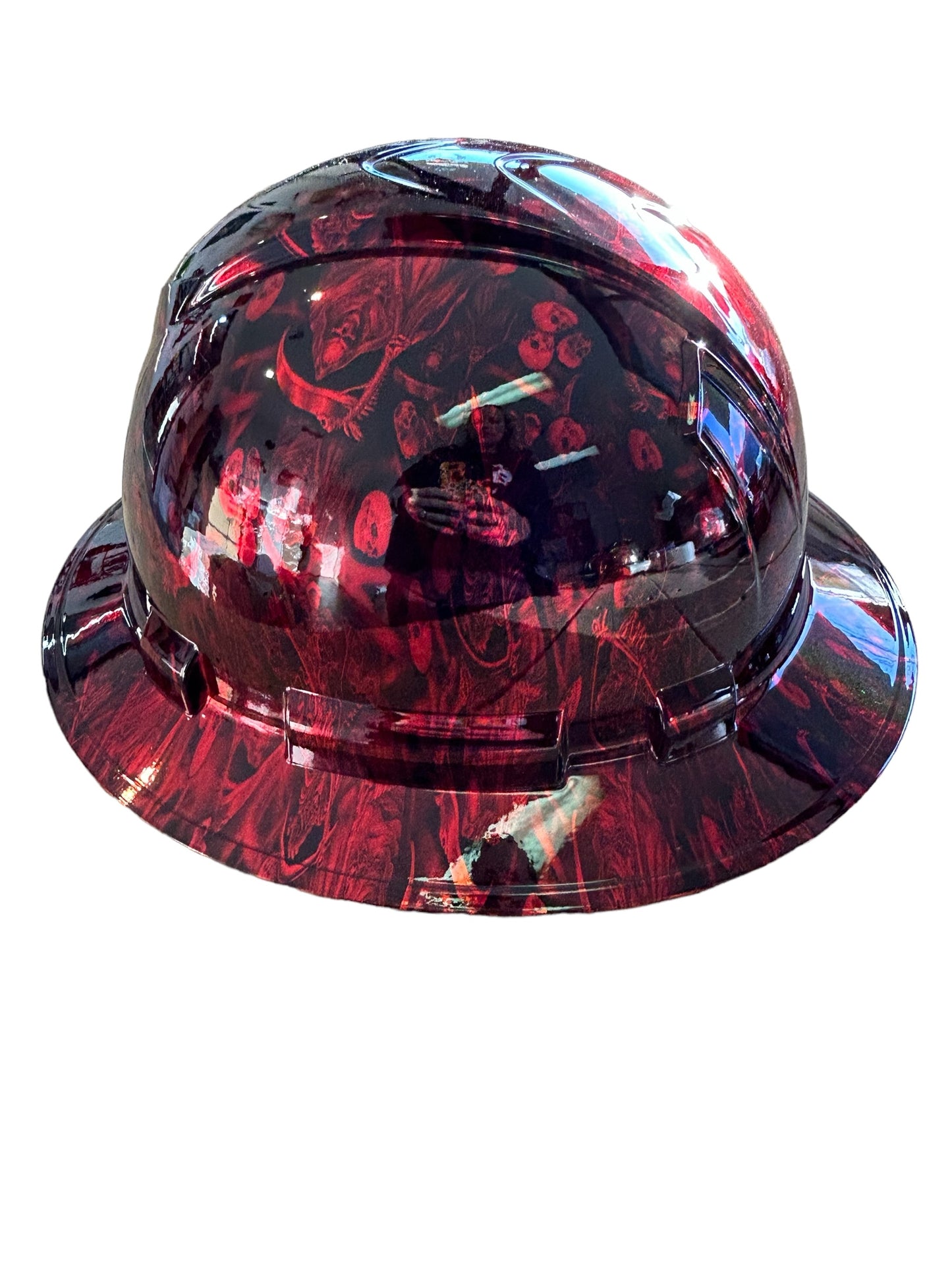 Custom Hydro Dipped Ridgeline Full Brim Chrome kandy red Reaper