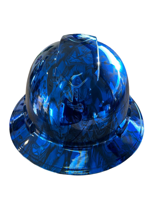 Custom Hydro Dipped Ridgeline Full Brim Vented Kandy Blue Chrome Joker