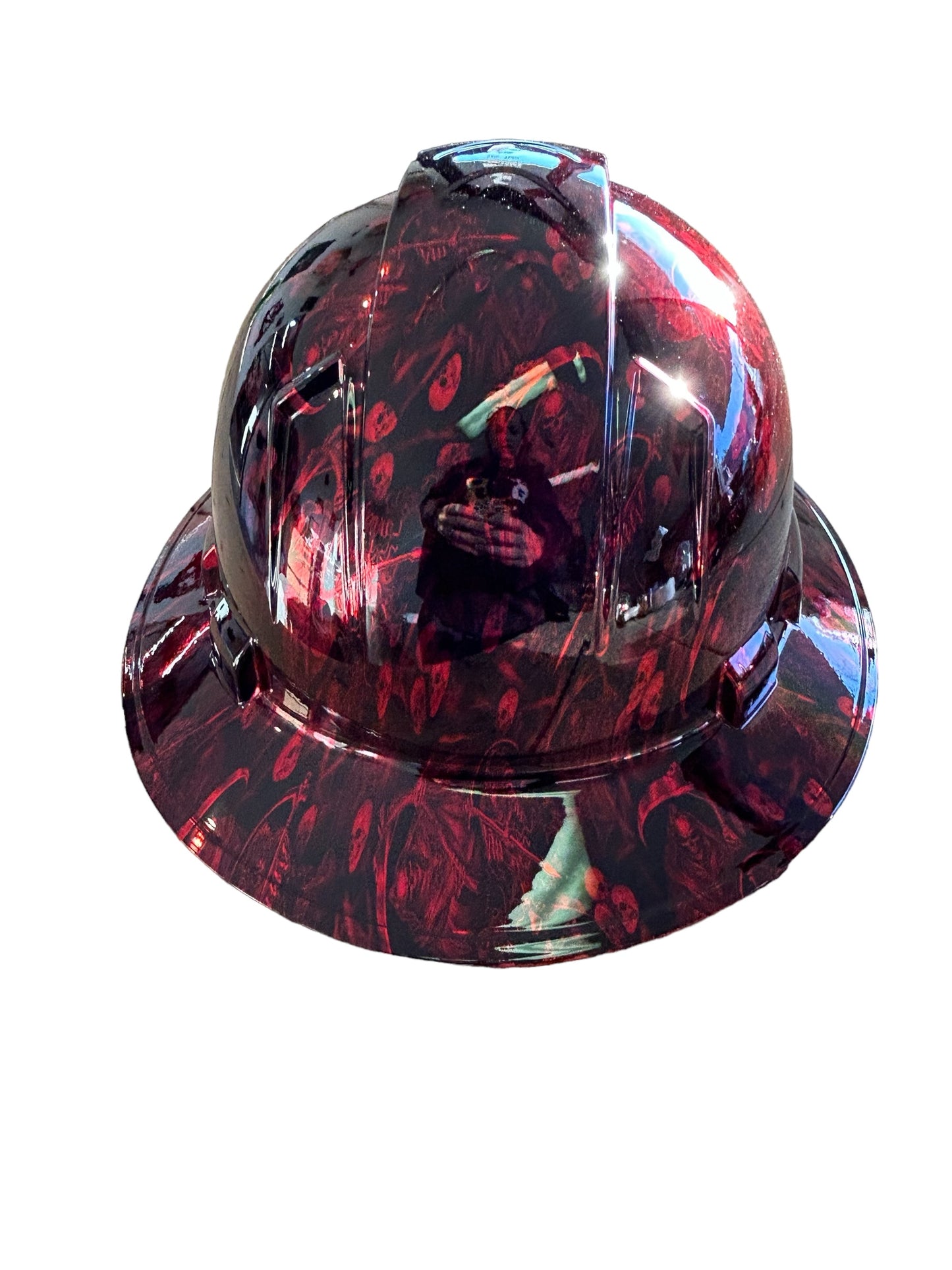 Custom Hydro Dipped Ridgeline Full Brim Chrome kandy red Reaper