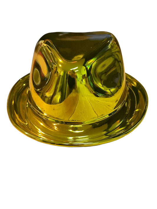 Custom Chrome Gold Fedora Mikes Pro Lid novelty helmet