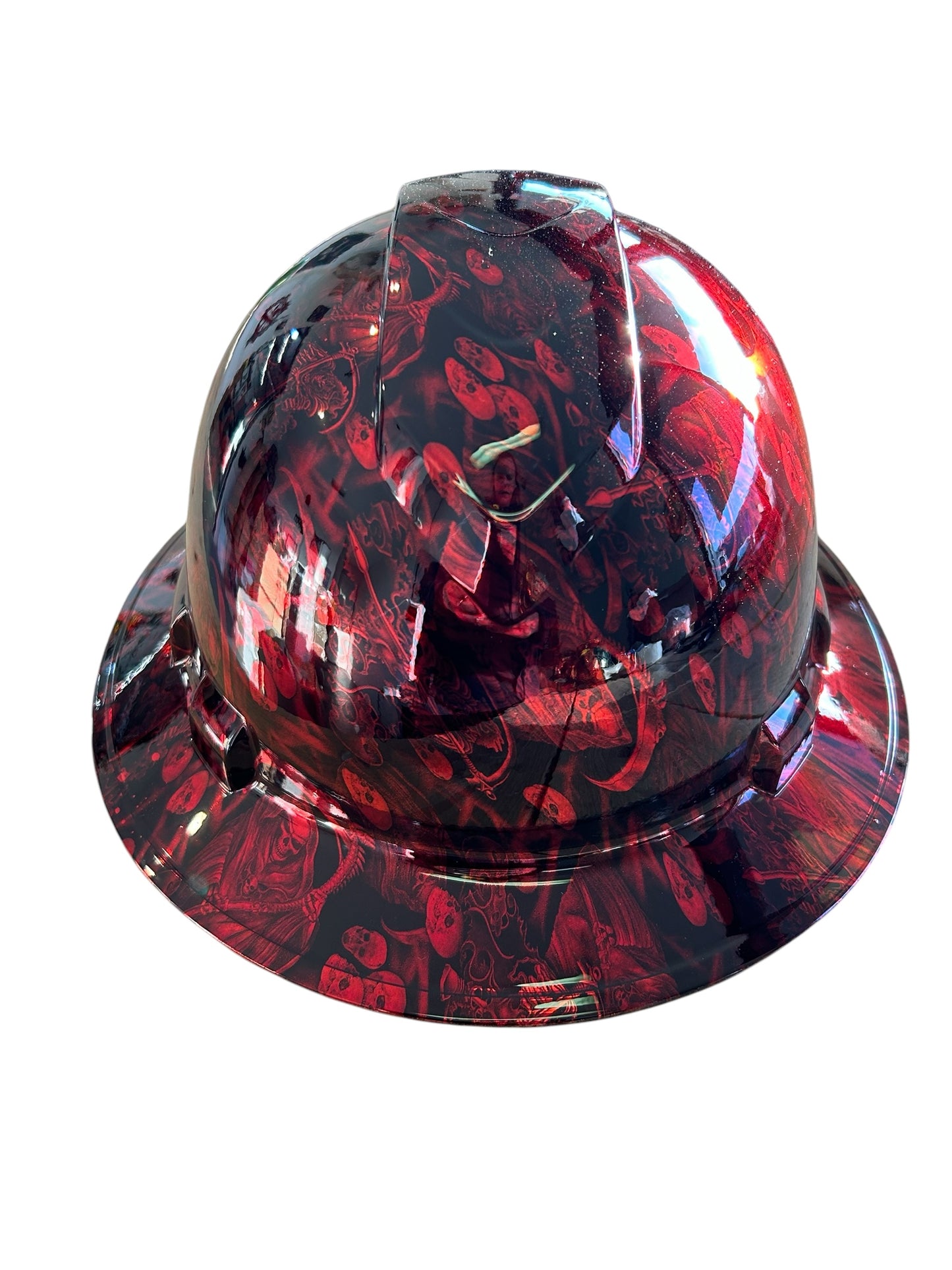 Custom Hydro Dipped Ridgeline Full Brim Chrome kandy red Reaper