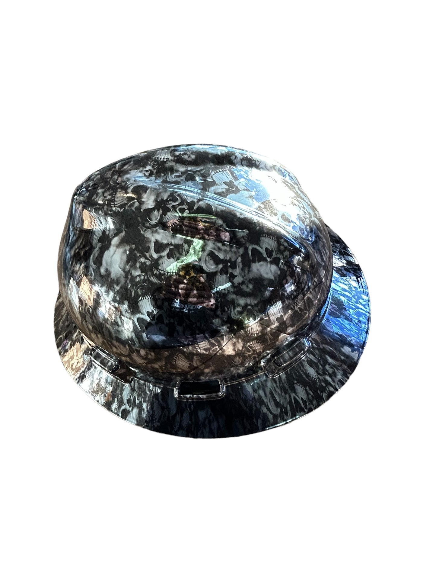 Custom MSA Fullbrim Chrome Silver Skulls