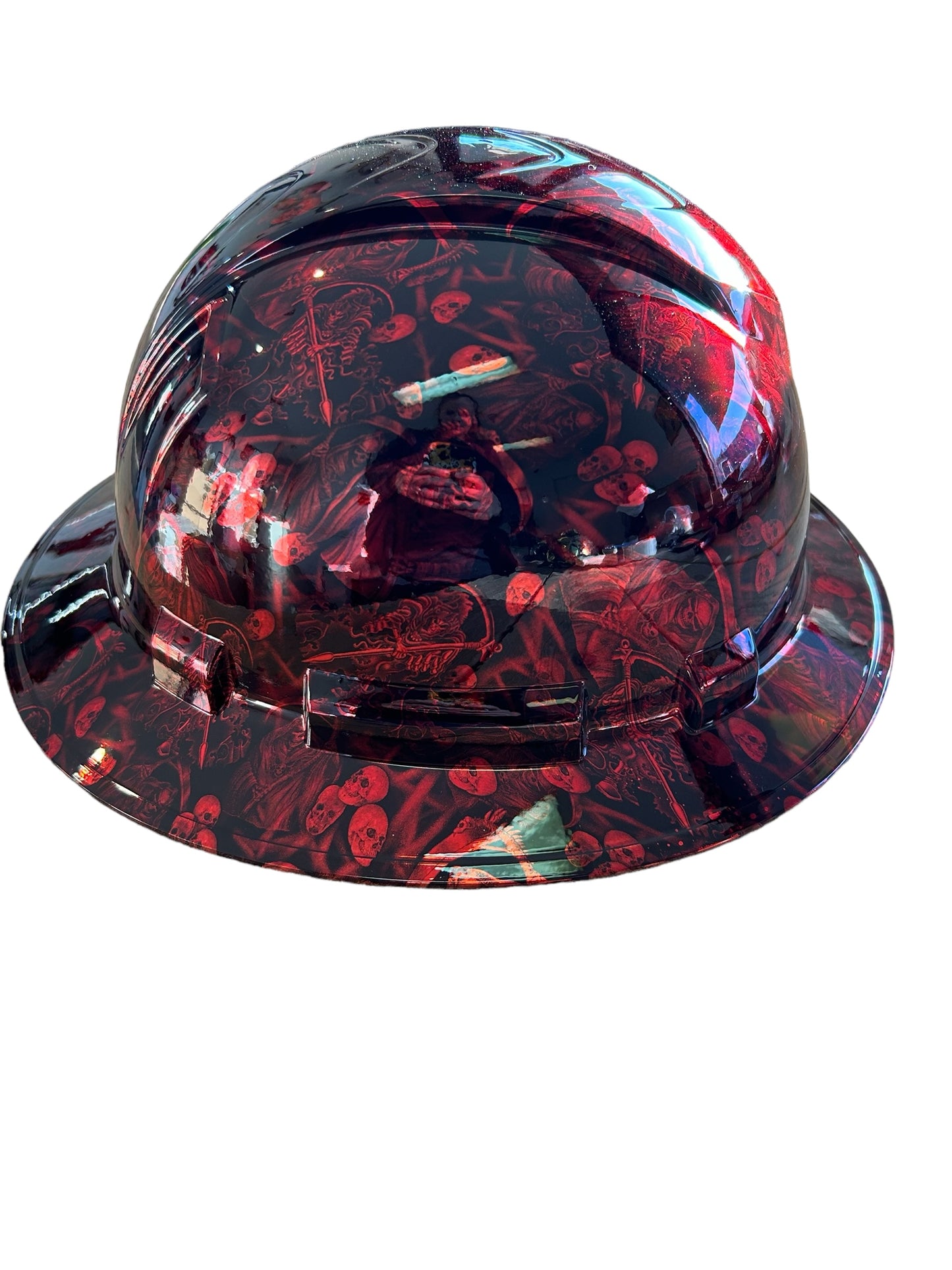 Custom Hydro Dipped Ridgeline Full Brim Chrome kandy red Reaper