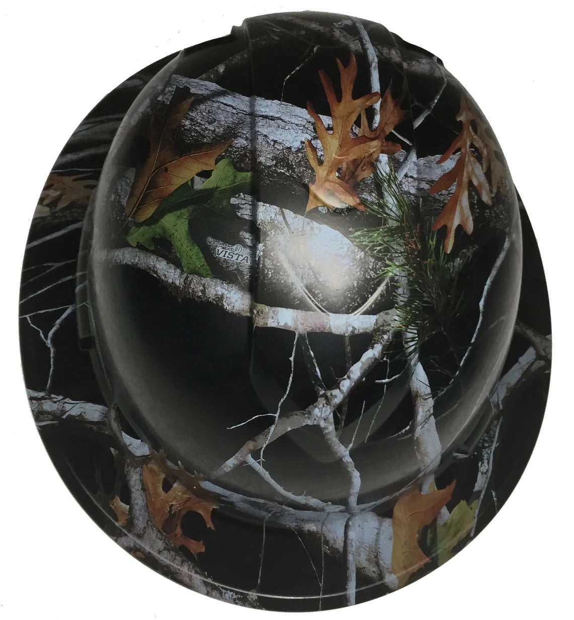 Custom Hydro Dipped Hard Hat Black Vista Camo Full Brim Ridgeline