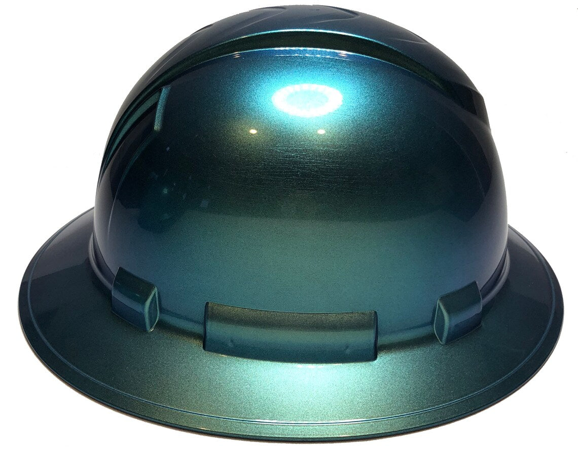 Custom Hard Hat Ridgeline Blue Green Chameleon