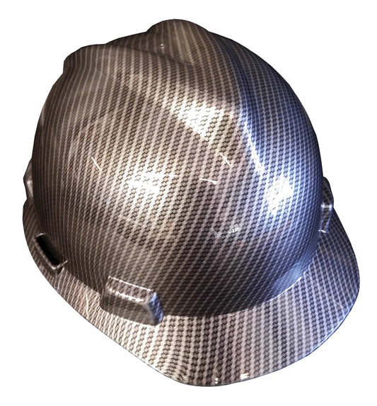 Hard Hat MSA V-Gard Cap Style Custom True Weave Carbon Fiber Hydro Dipped