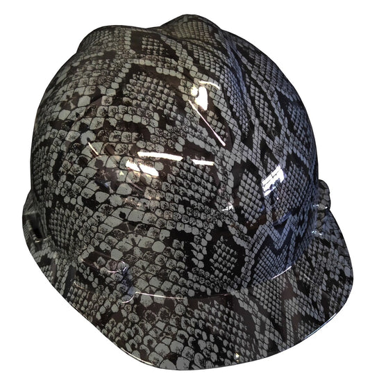 Hard Hat MSA V-Gard Cap Style Custom Gray Snake Skin