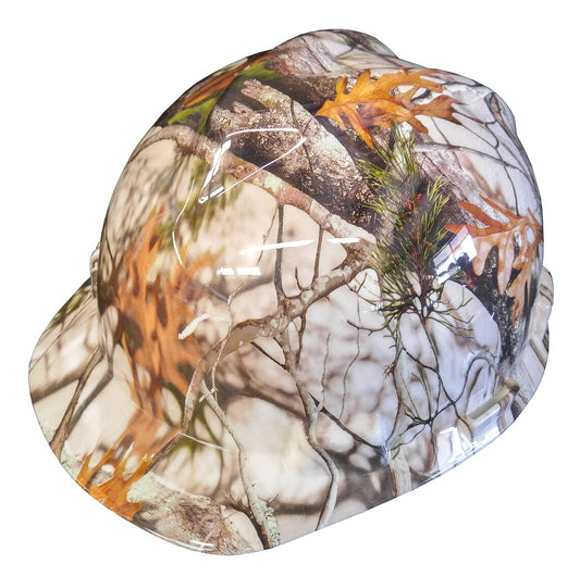 Hard Hat MSA V-Gard Cap Style Custom White Vista Camo Hydro Dipped