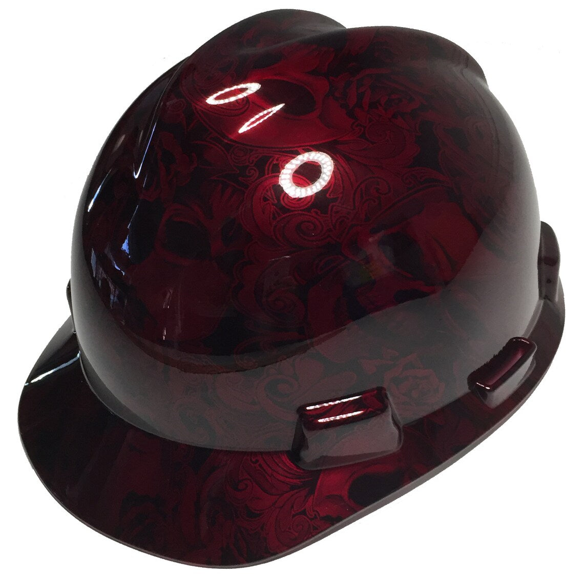 Custom Hard Hat Hydro Dipped Carbon Fiber Insanity Skulls MSA VGard Cap Style