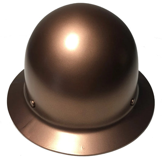 Custom Hard Hat Copper Metallic MSA SkullGard Full Brim