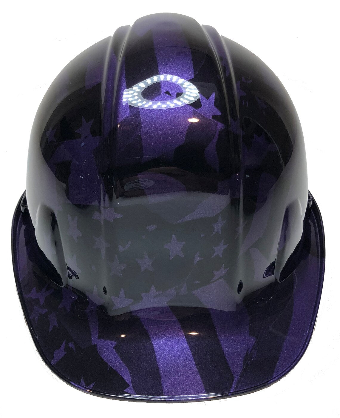 Custom Hard Hat Plum Crazy Purple Midnight American Flags SL Series Cap Style