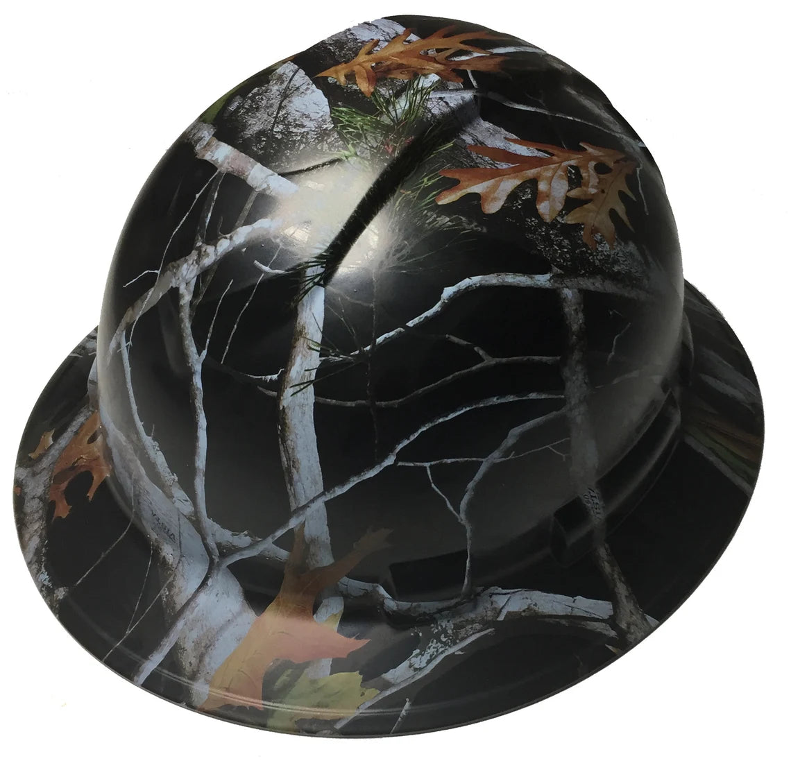 Custom Hydro Dipped Hard Hat Black Vista Camo Full Brim Ridgeline