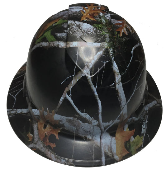 Custom Hydro Dipped Hard Hat Black Vista Camo Full Brim Ridgeline