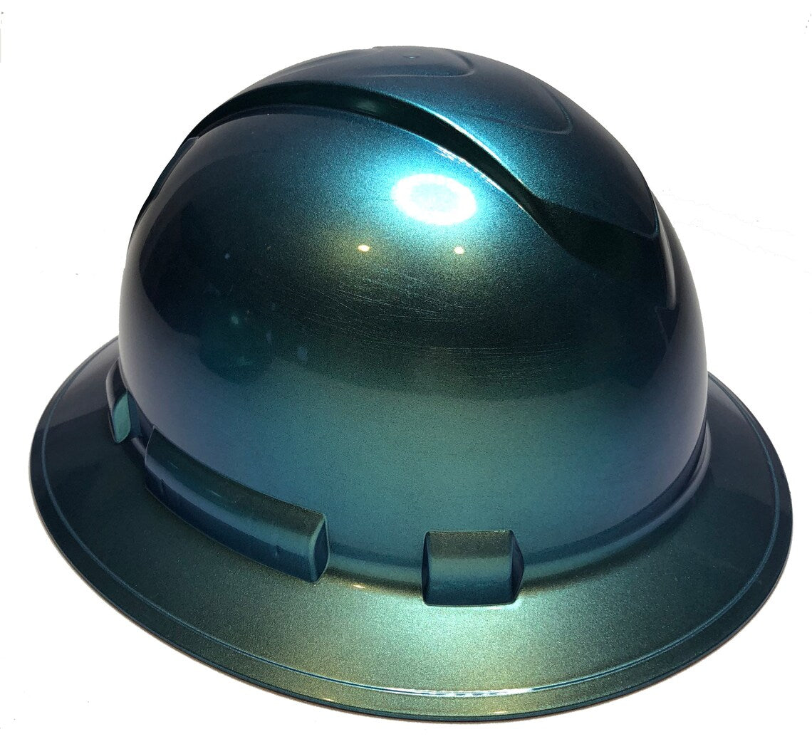 Custom Hard Hat Ridgeline Blue Green Chameleon