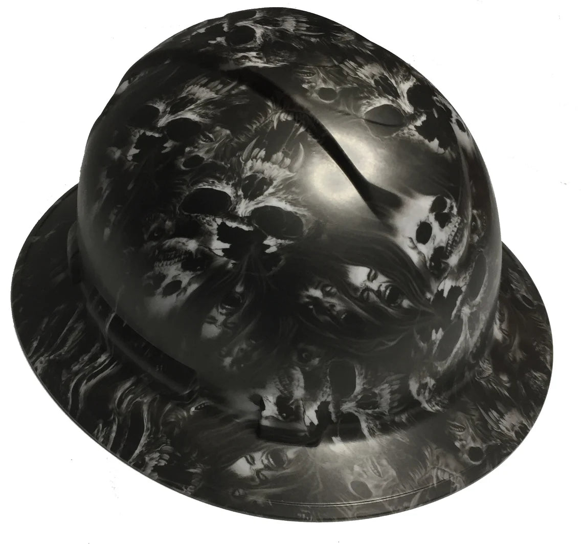 Hard Hat Ridgeline Full Brim Custom Light Gray Soul Searcher Skulls