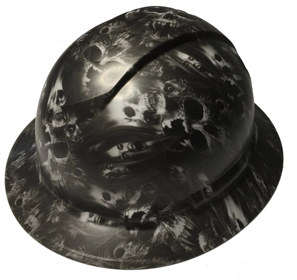 Hard Hat Ridgeline Full Brim Custom Light Gray Soul Searcher Skulls