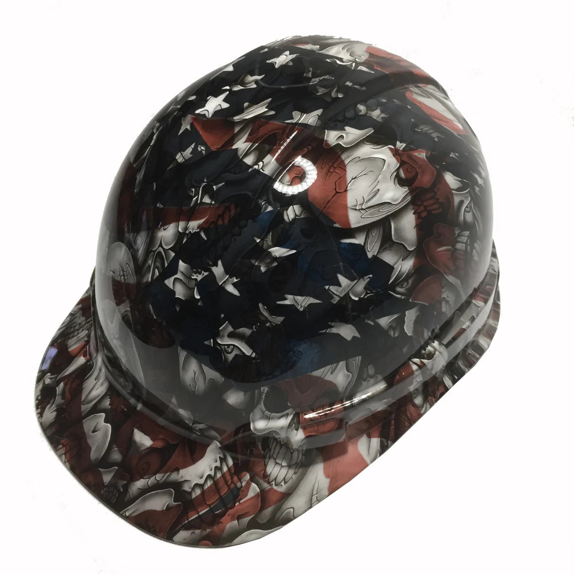 Custom Hard Hat American Flag Insanity Skulls Cap Style Ridgeline