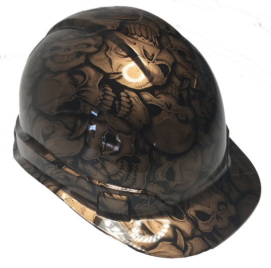 Custom Hard Hat Copper Metallic Insanity Skulls Cap Style Ridgeline