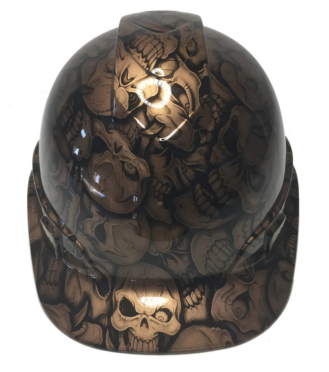 Custom Hard Hat Copper Metallic Insanity Skulls Cap Style Ridgeline