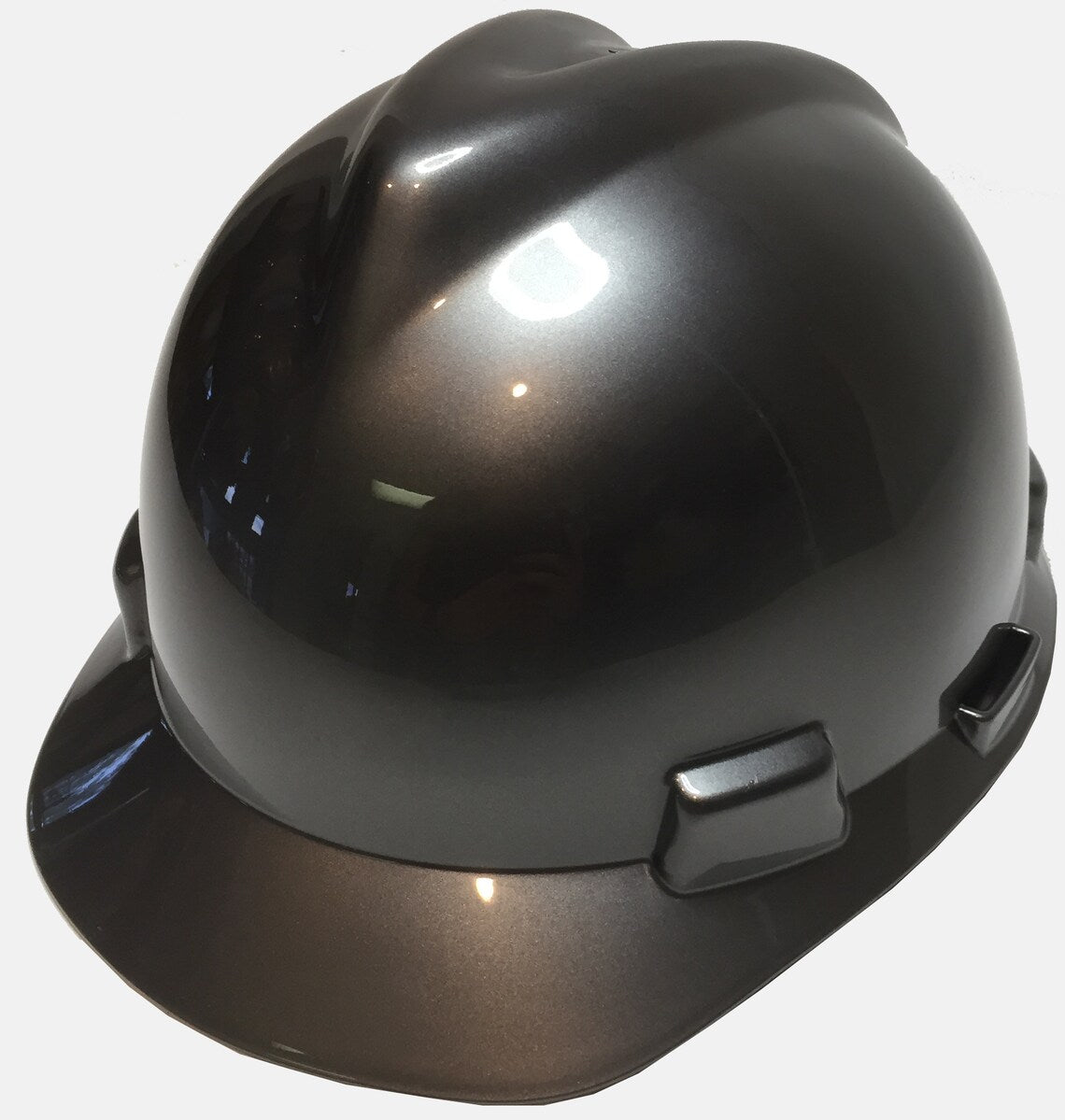 Custom Painted Hard Hat Metallic Graphite MSA VGard Cap Style