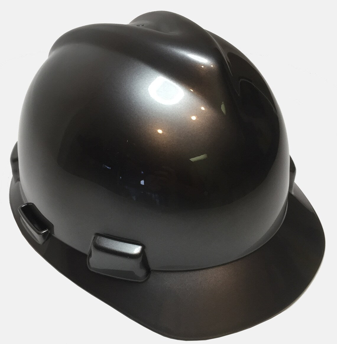 Custom Painted Hard Hat Metallic Graphite MSA VGard Cap Style