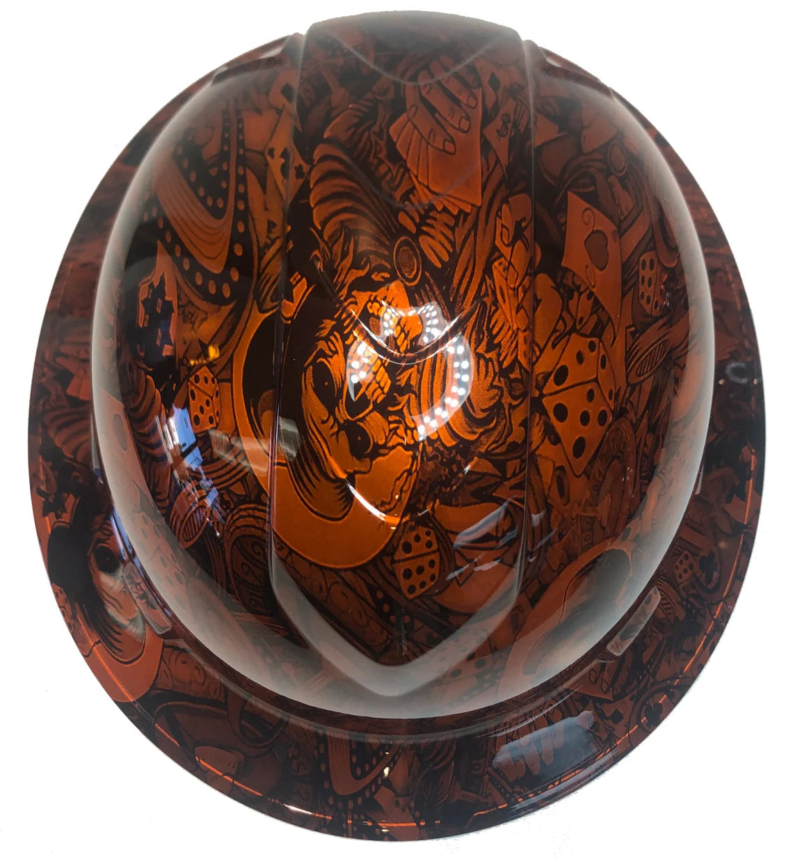 Custom Hydro Dipped Hard Hat Ridgeline Full Brim Orange Kandy Gambler