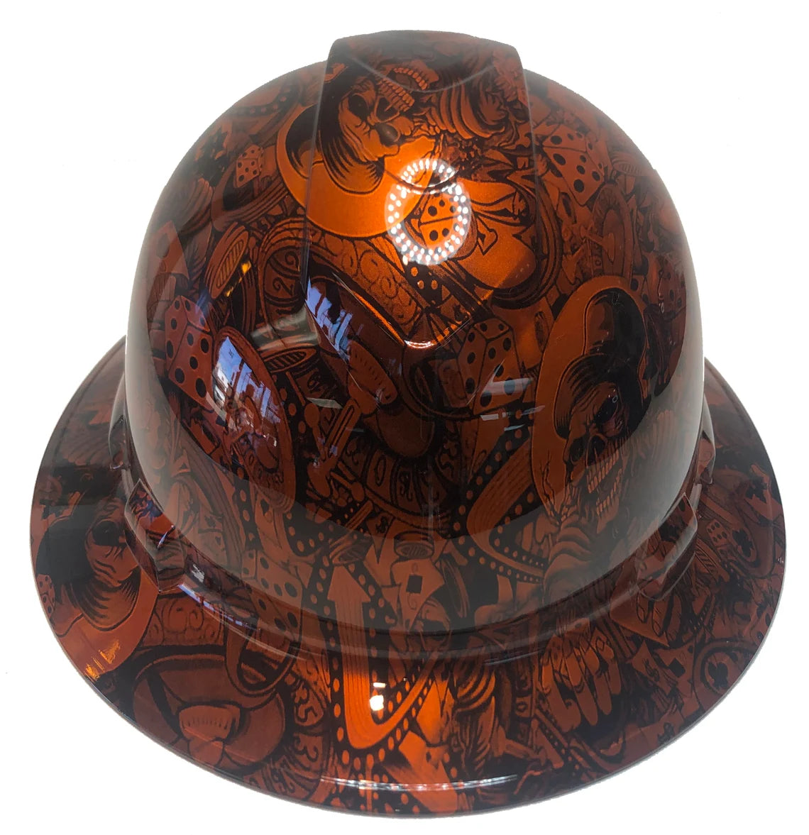 Custom Hydro Dipped Hard Hat Ridgeline Full Brim Orange Kandy Gambler