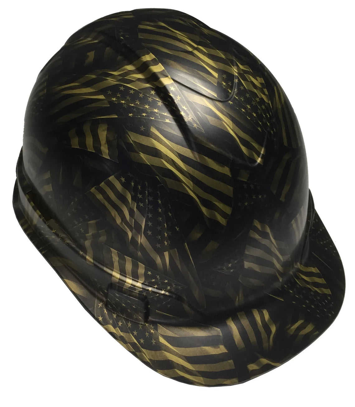 Custom Hydro Dipped Metallic Gold Negative American Flags Ridgeline Cap Style