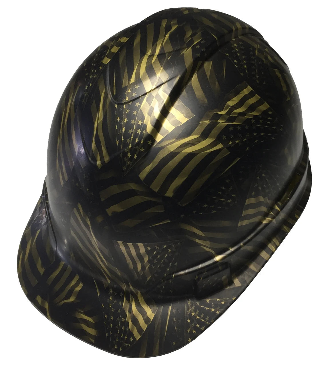 Custom Hydro Dipped Metallic Gold Negative American Flags Ridgeline Cap Style