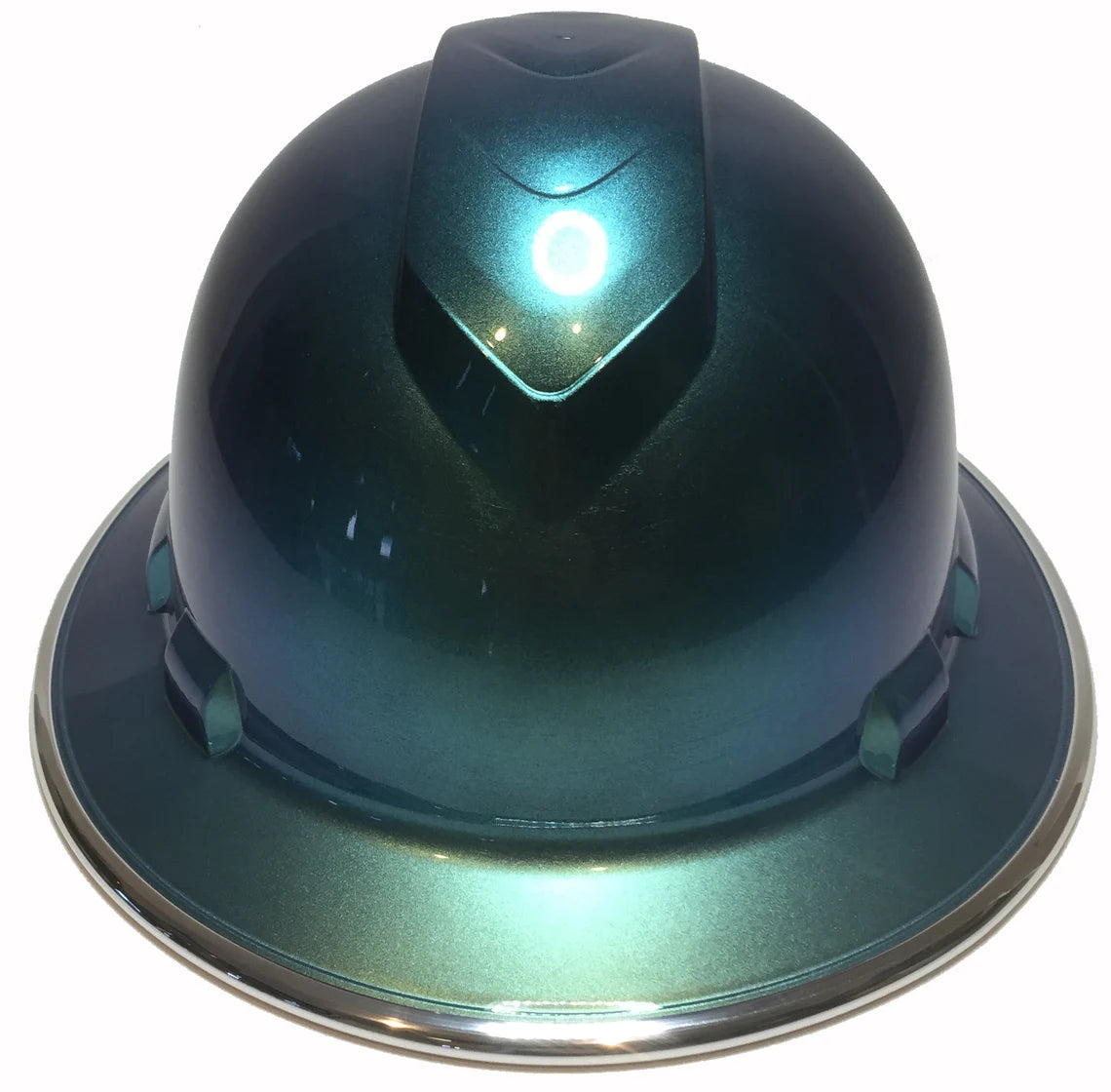 Custom Painted Blue Green Chameleon Ridgeline Full Brim With Chrome EdgeGard