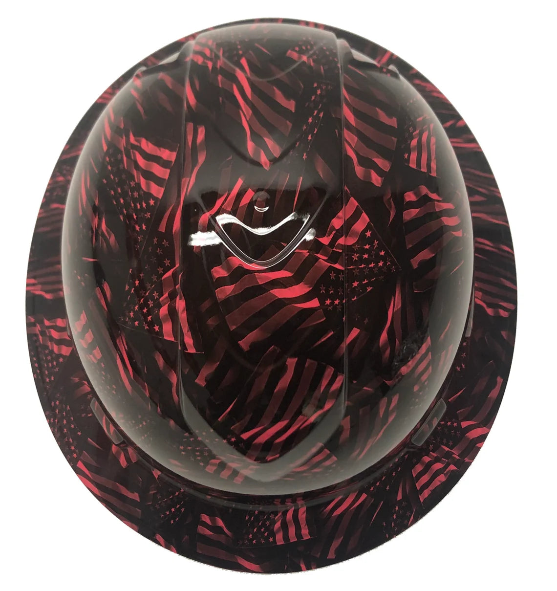 Custom Hydro Dipped Hard Hat Ridgeline Full Brim Pink Negative American Flags