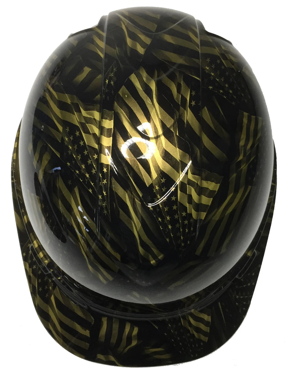 Custom Hydro Dipped Metallic Gold Negative American Flags Ridgeline Cap Style