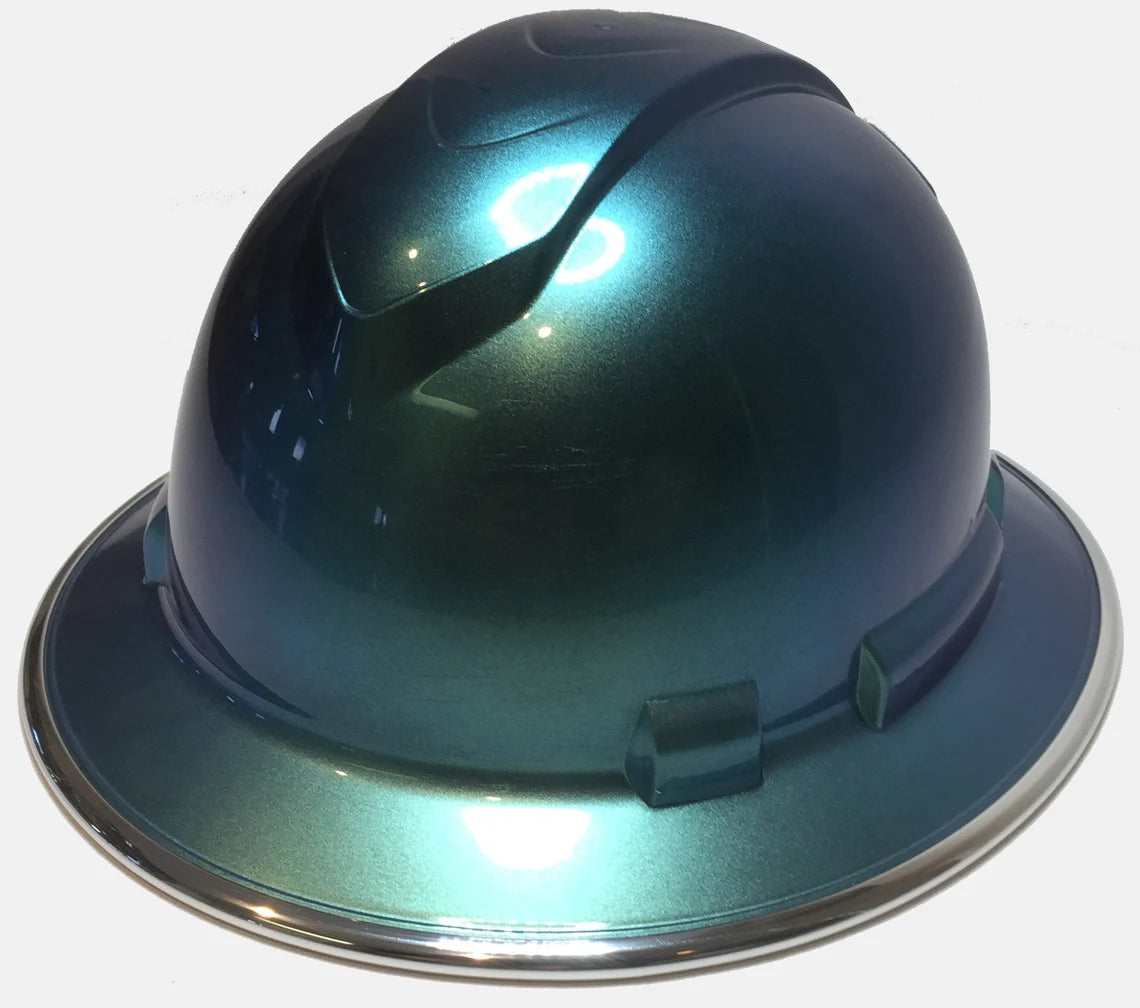 Custom Painted Blue Green Chameleon Ridgeline Full Brim With Chrome EdgeGard