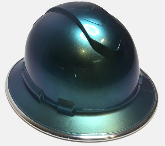 Custom Painted Blue Green Chameleon Ridgeline Full Brim With Chrome EdgeGard