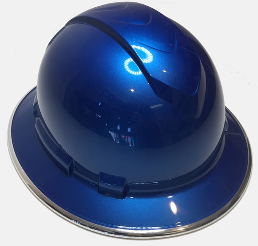 Custom Painted Speedway Blue Ridgeline Full Brim With Chrome EdgeGard