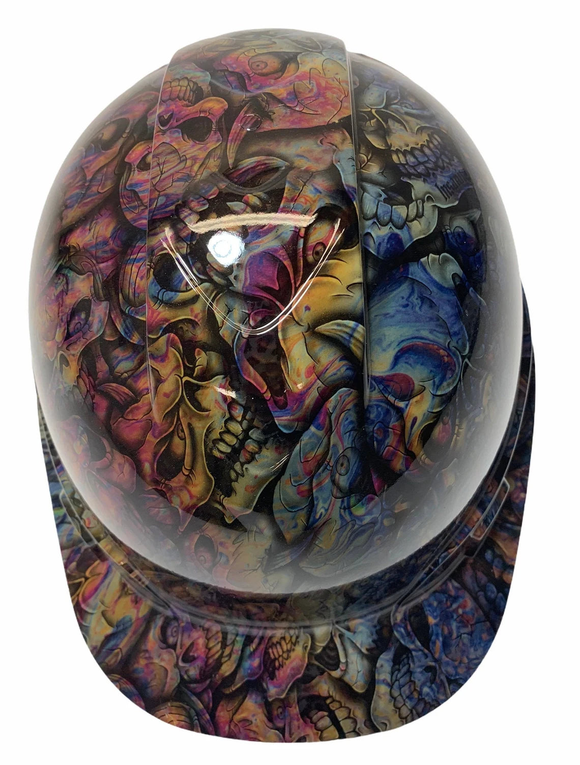 Custom Hydro Dipped Hard Hat Oil Slick Insanity Skulls Ridgeline Cap Style