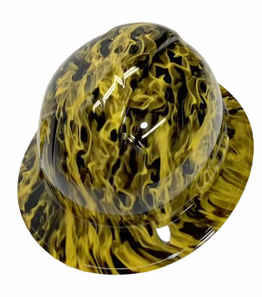 Hard Hat Ridgeline Full Brim Custom Yellow Flames