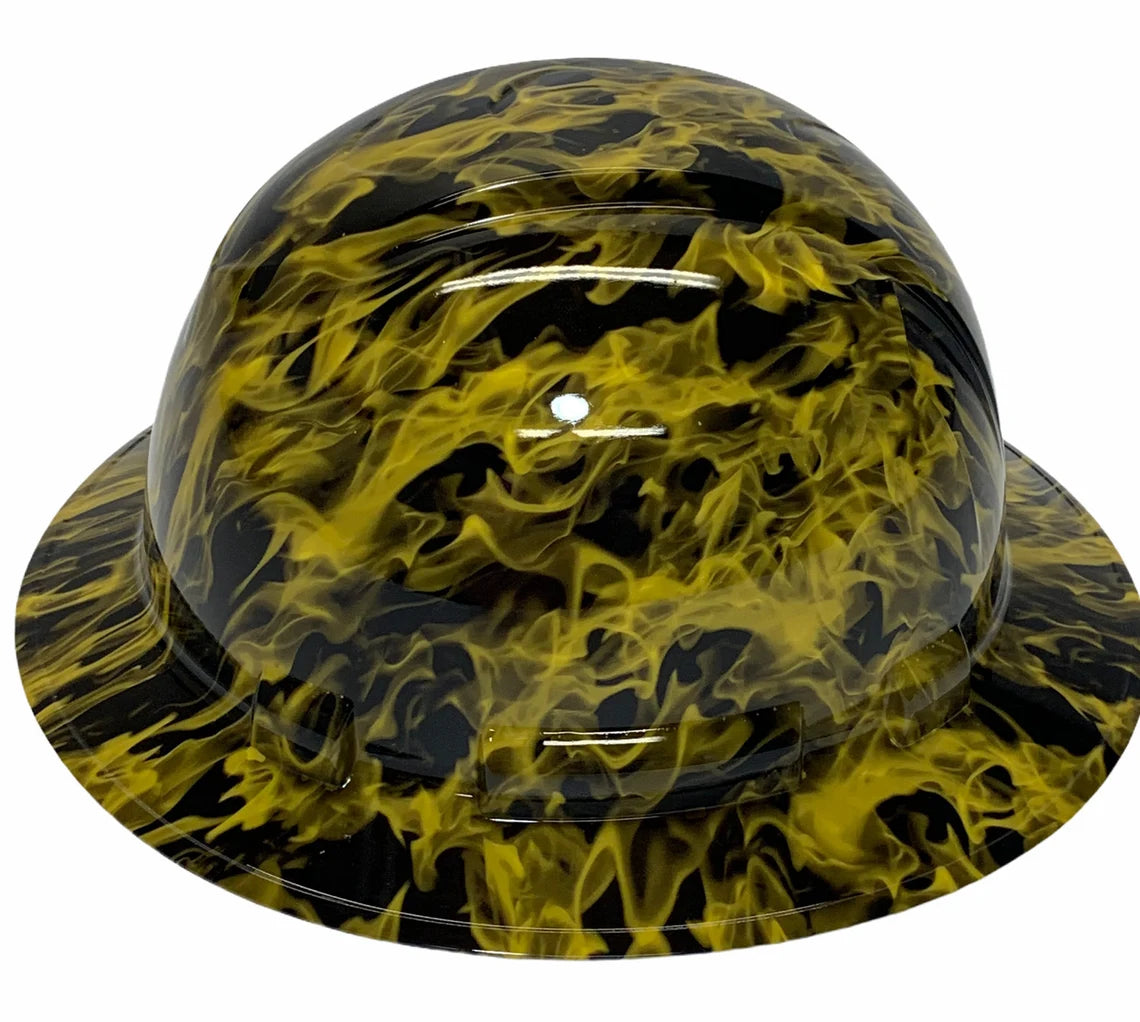 Hard Hat Ridgeline Full Brim Custom Yellow Flames