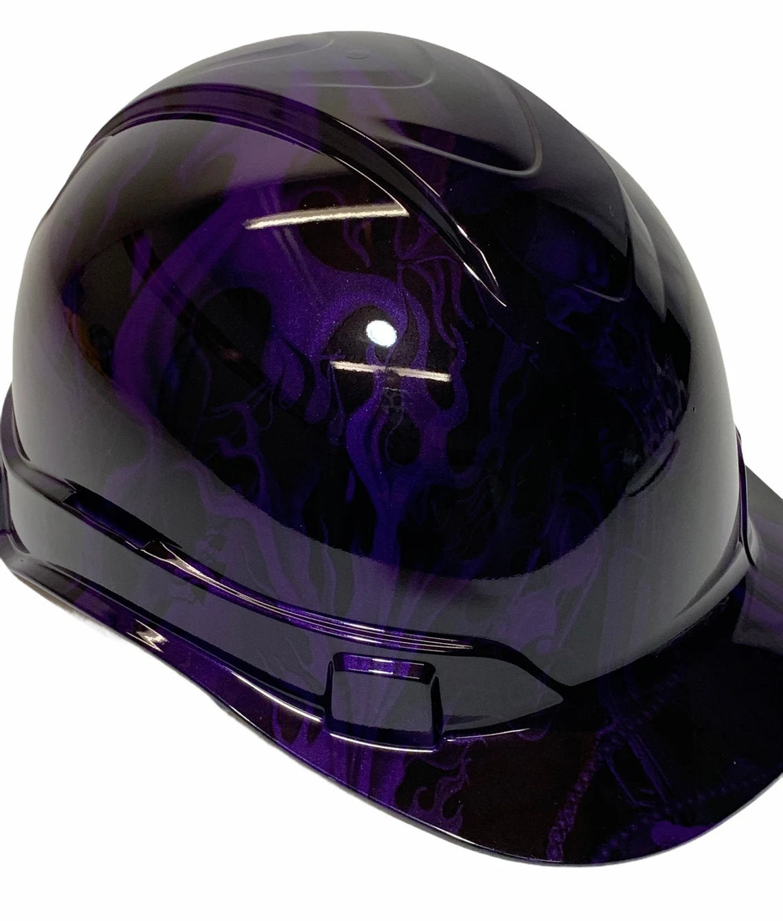 Custom Hydro Dipped Hard Hat Ridgeline Cap Style Plum Crazy Purple Ace Of Skulls