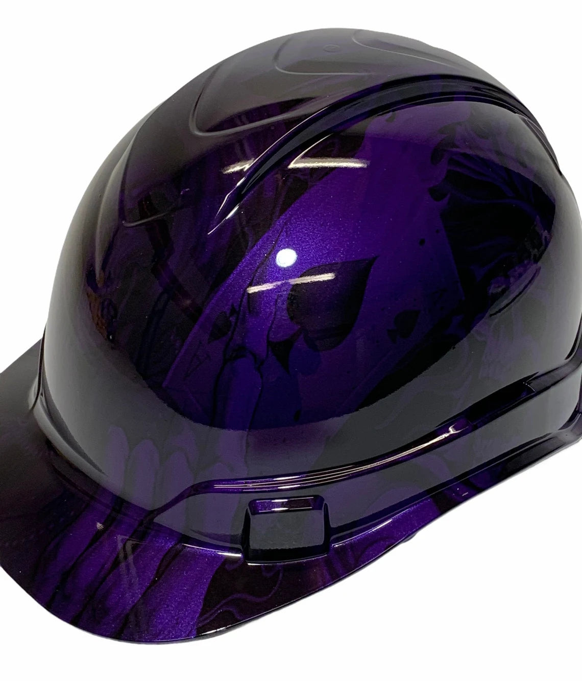 Custom Hydro Dipped Hard Hat Ridgeline Cap Style Plum Crazy Purple Ace Of Skulls