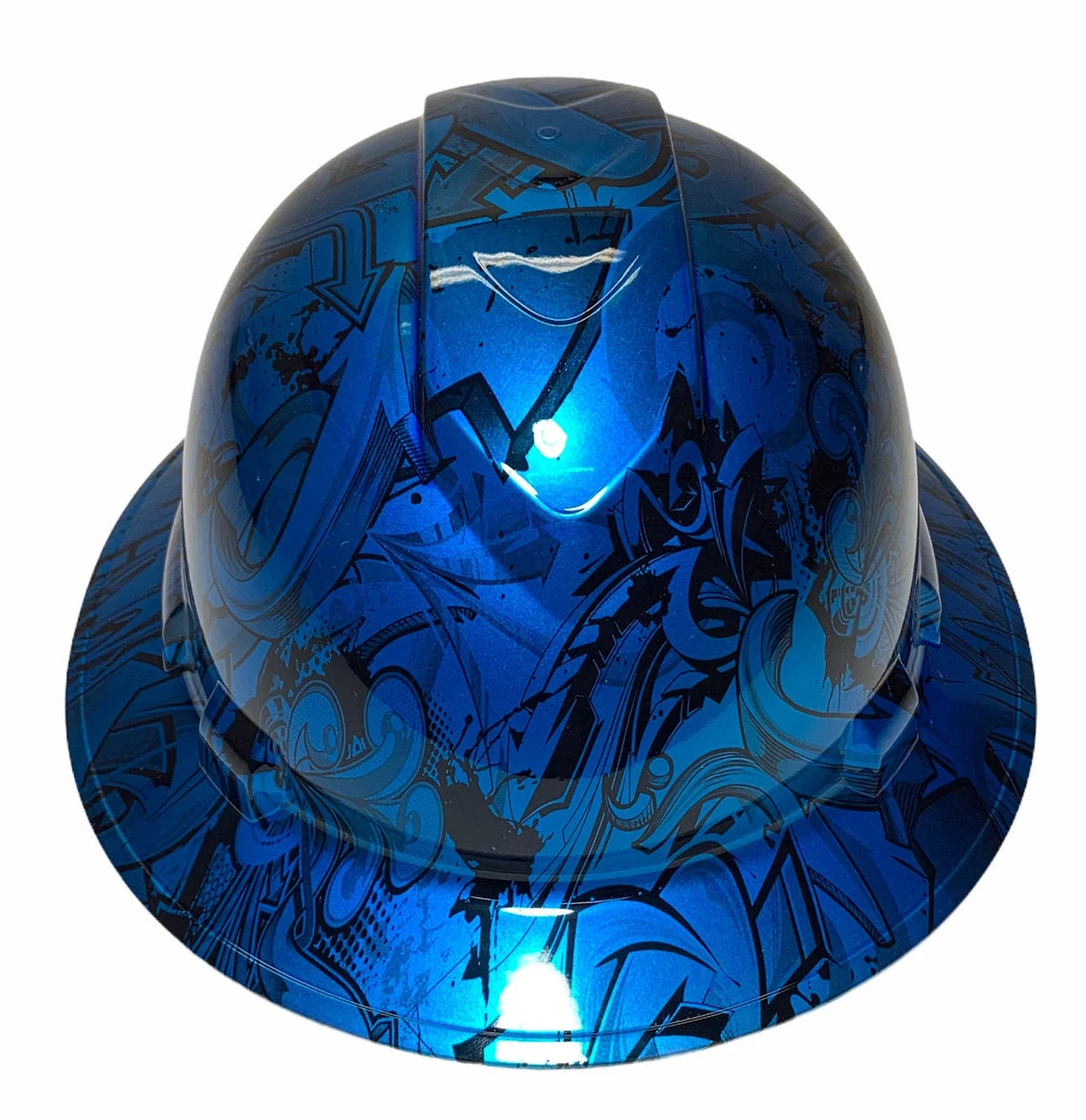 Custom Hard Hat Ridgeline Full Brim Light Kandy Blue Graffiti