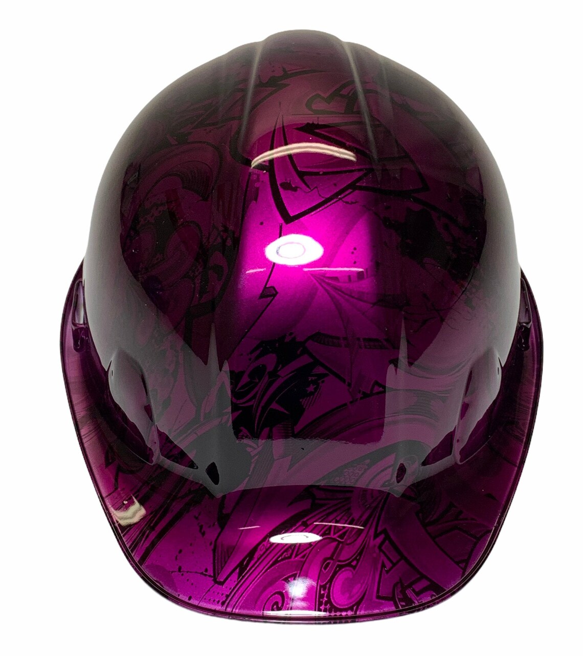 Custom Hard Hat Kandy Purple Translucent Graffiti SL Series Cap Style