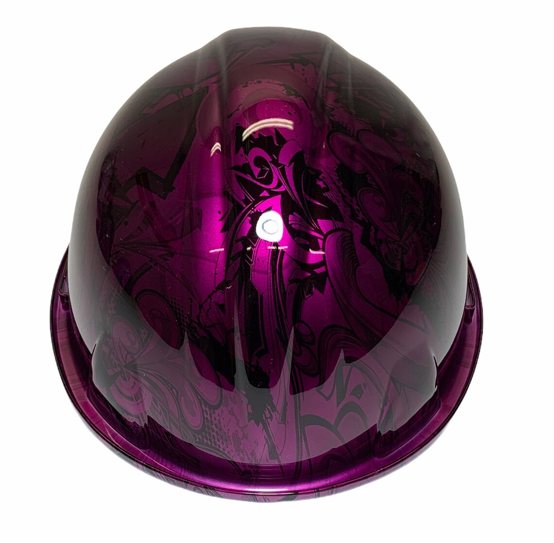 Custom Hard Hat Kandy Purple Translucent Graffiti SL Series Cap Style