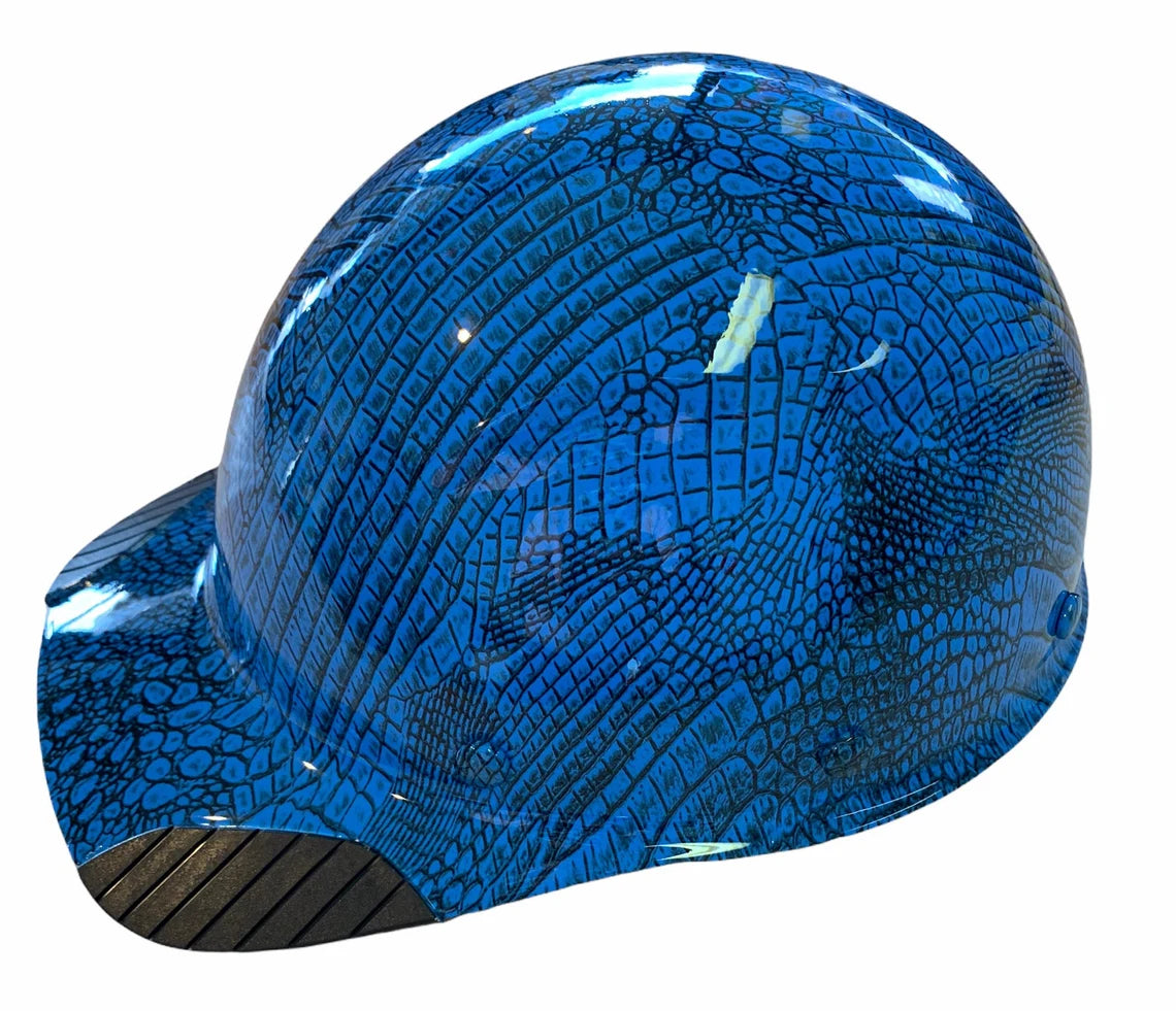 Hydro Dip Oriental Blue Gator Skin Lift DAX Fiber HDFC-17WG Cap Style Hard Hat