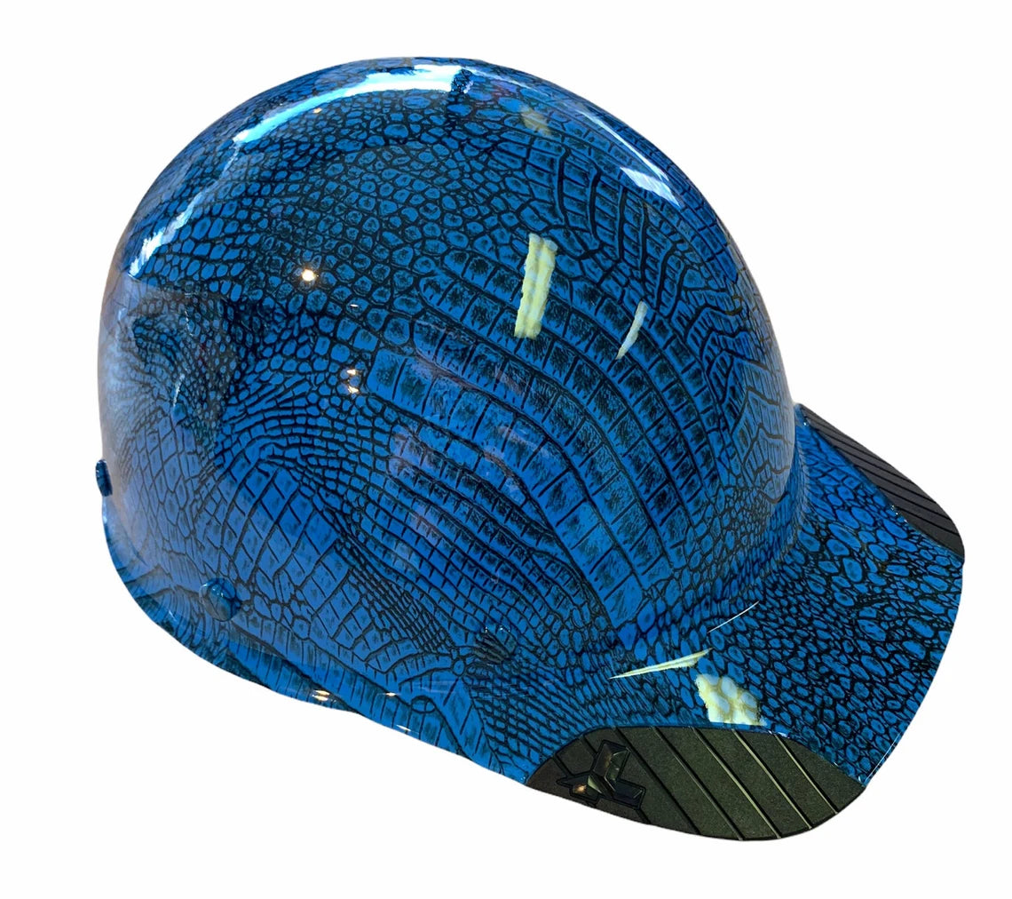 Hydro Dip Oriental Blue Gator Skin Lift DAX Fiber HDFC-17WG Cap Style Hard Hat