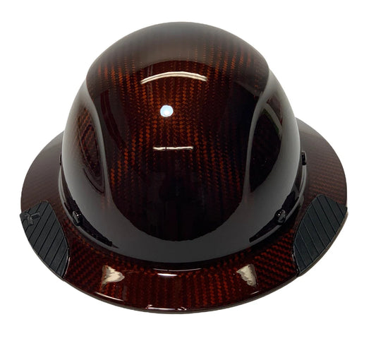 Custom Translucent Orange Lift DAX Carbon Fiber HDC-15KG Full Brim Hard Hat