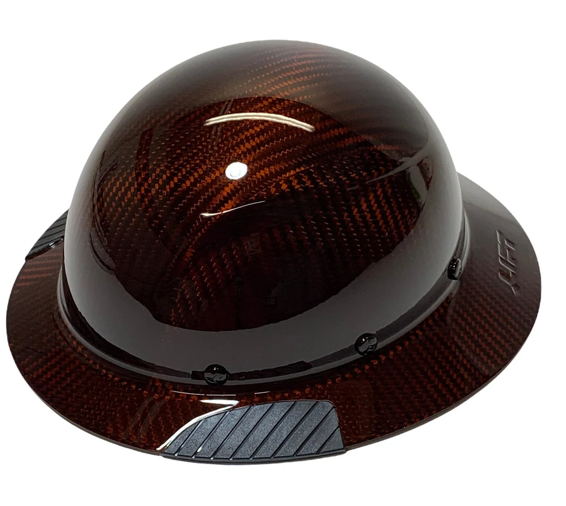 Custom Translucent Orange Lift DAX Carbon Fiber HDC-15KG Full Brim Hard Hat