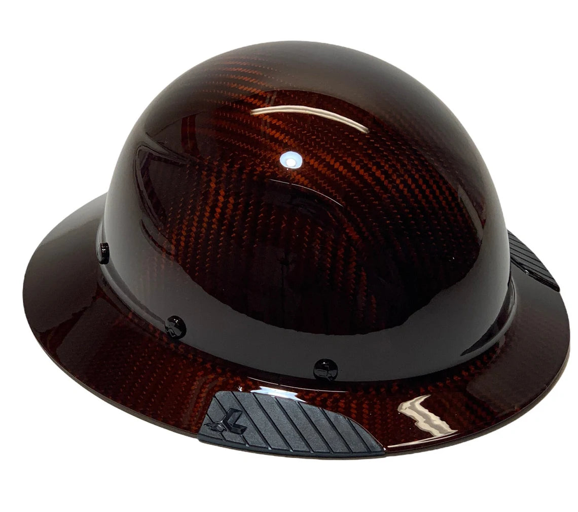 Custom Translucent Orange Lift DAX Carbon Fiber HDC-15KG Full Brim Hard Hat