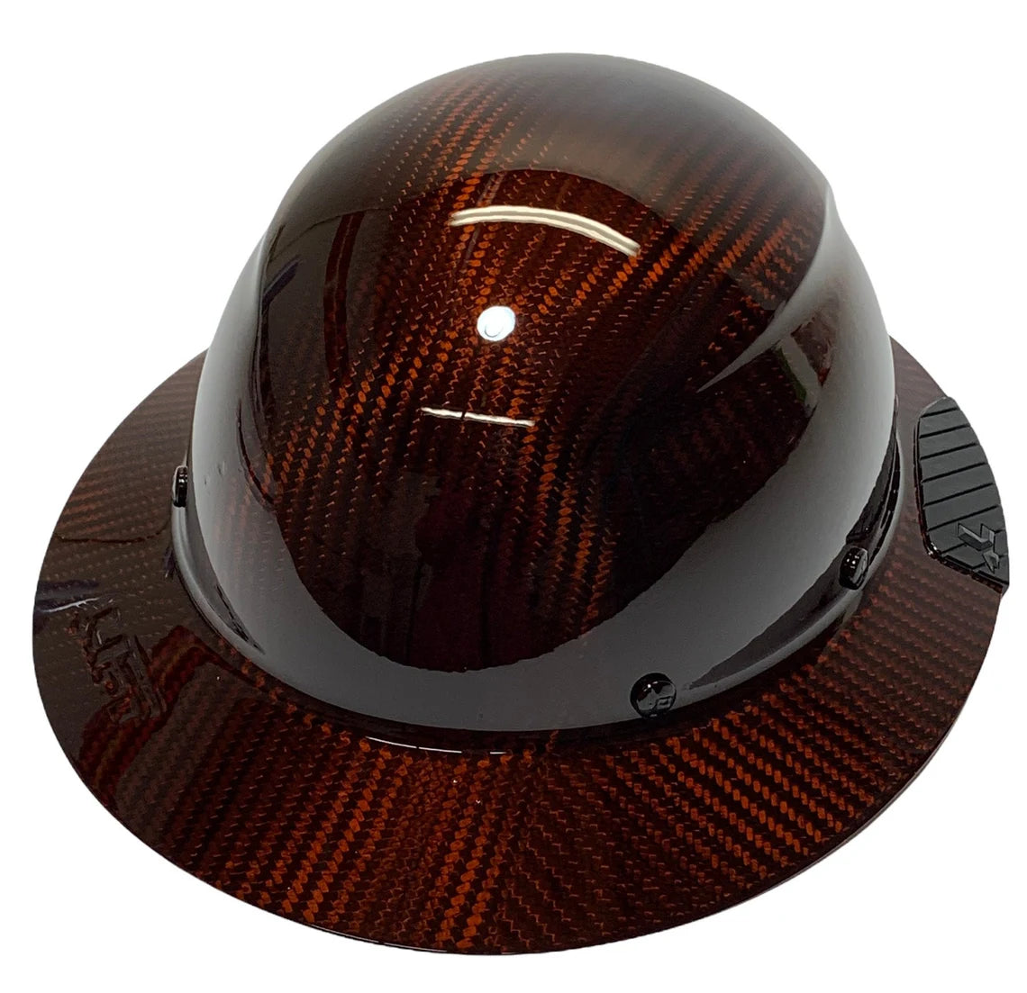 Custom Translucent Orange Lift DAX Carbon Fiber HDC-15KG Full Brim Hard Hat