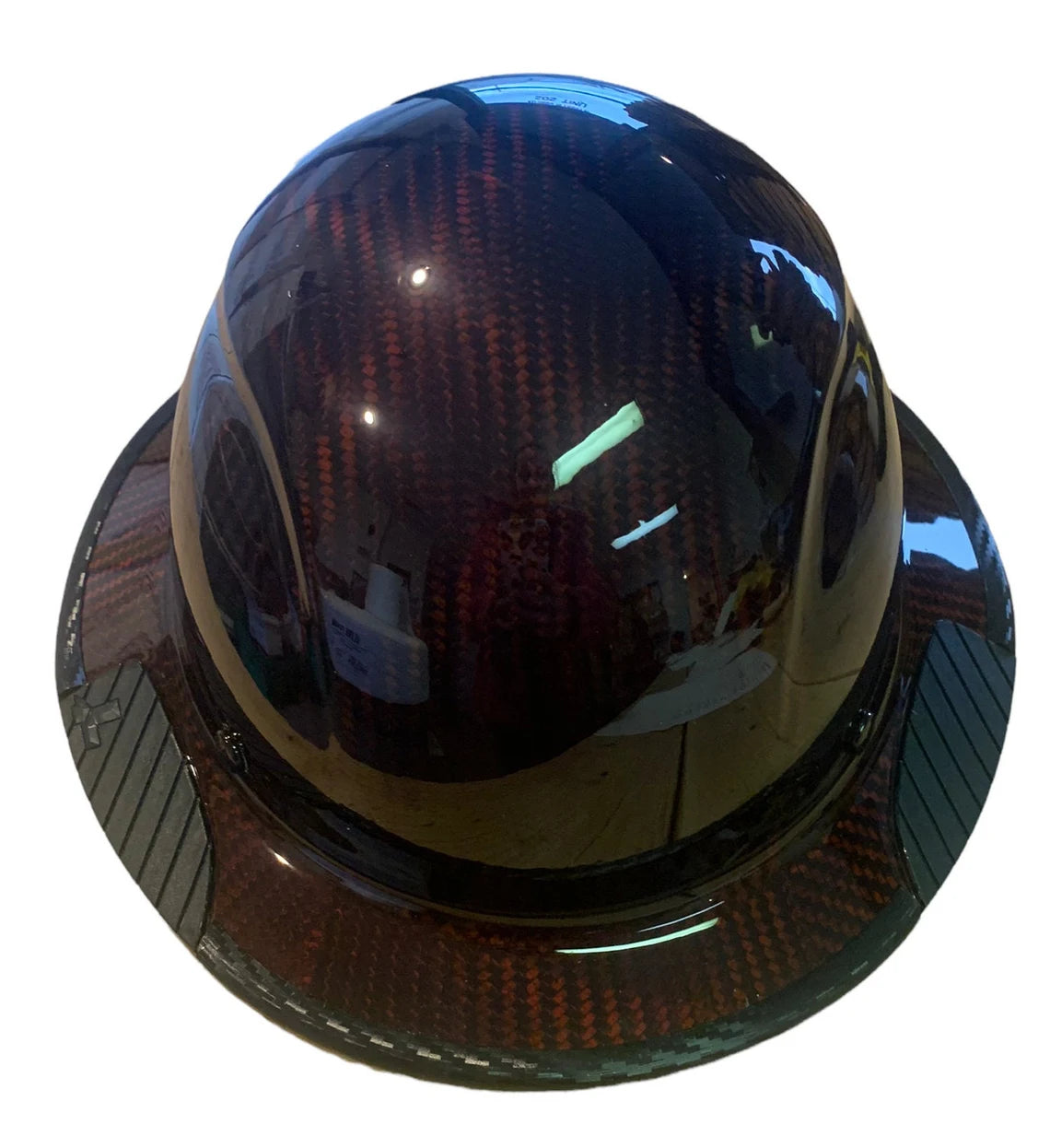 Custom Translucent Orange Lift DAX Carbon Fiber HDC-15KG Full Brim Hard Hat with Carbon Fiber EdgeGard